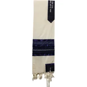 Designer Tallit / Tallis set of 4 - Viscose Navy & Gold - Made in Israel by Galilee Silks