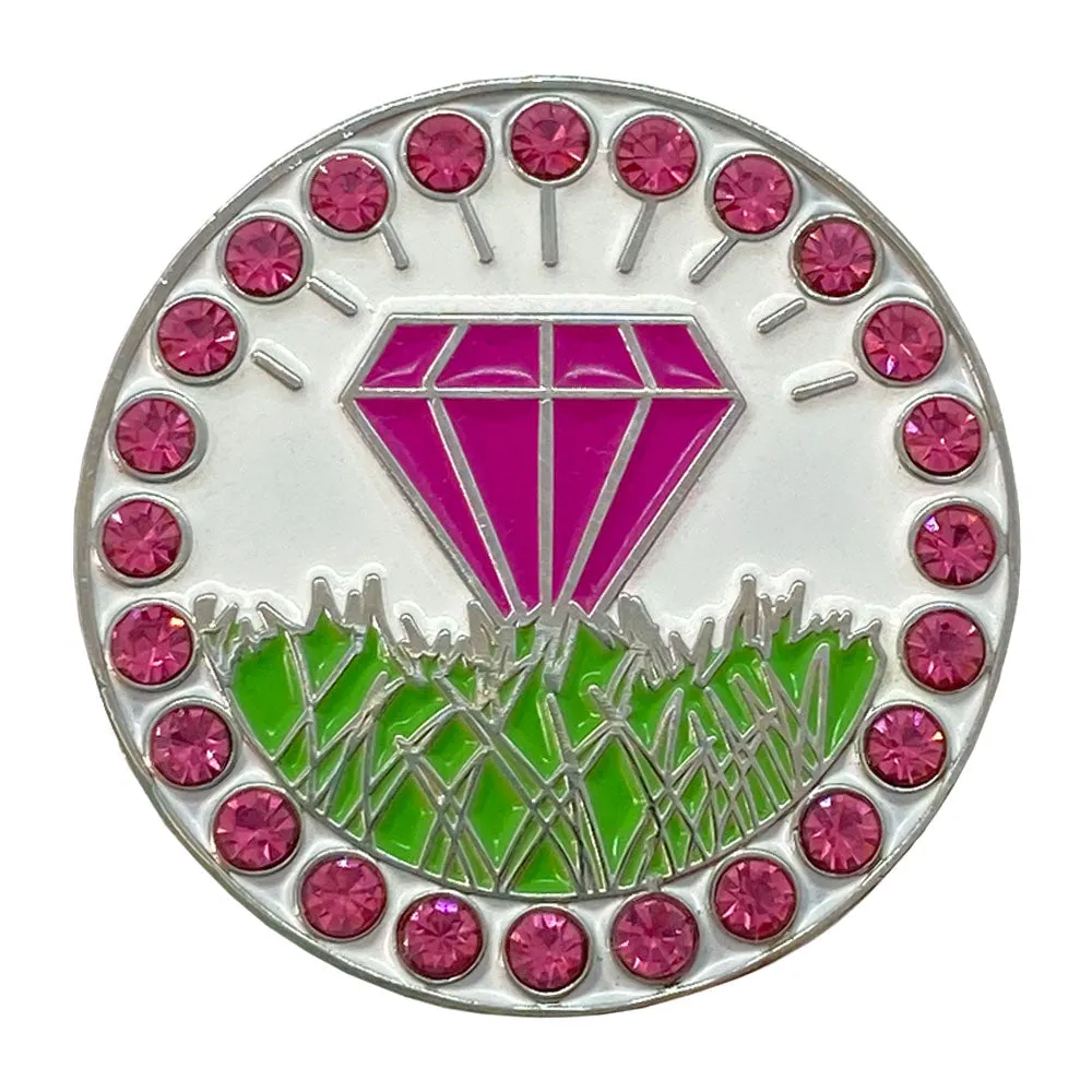 Diamond In The Rough (Pink) Golf Ball Marker Only