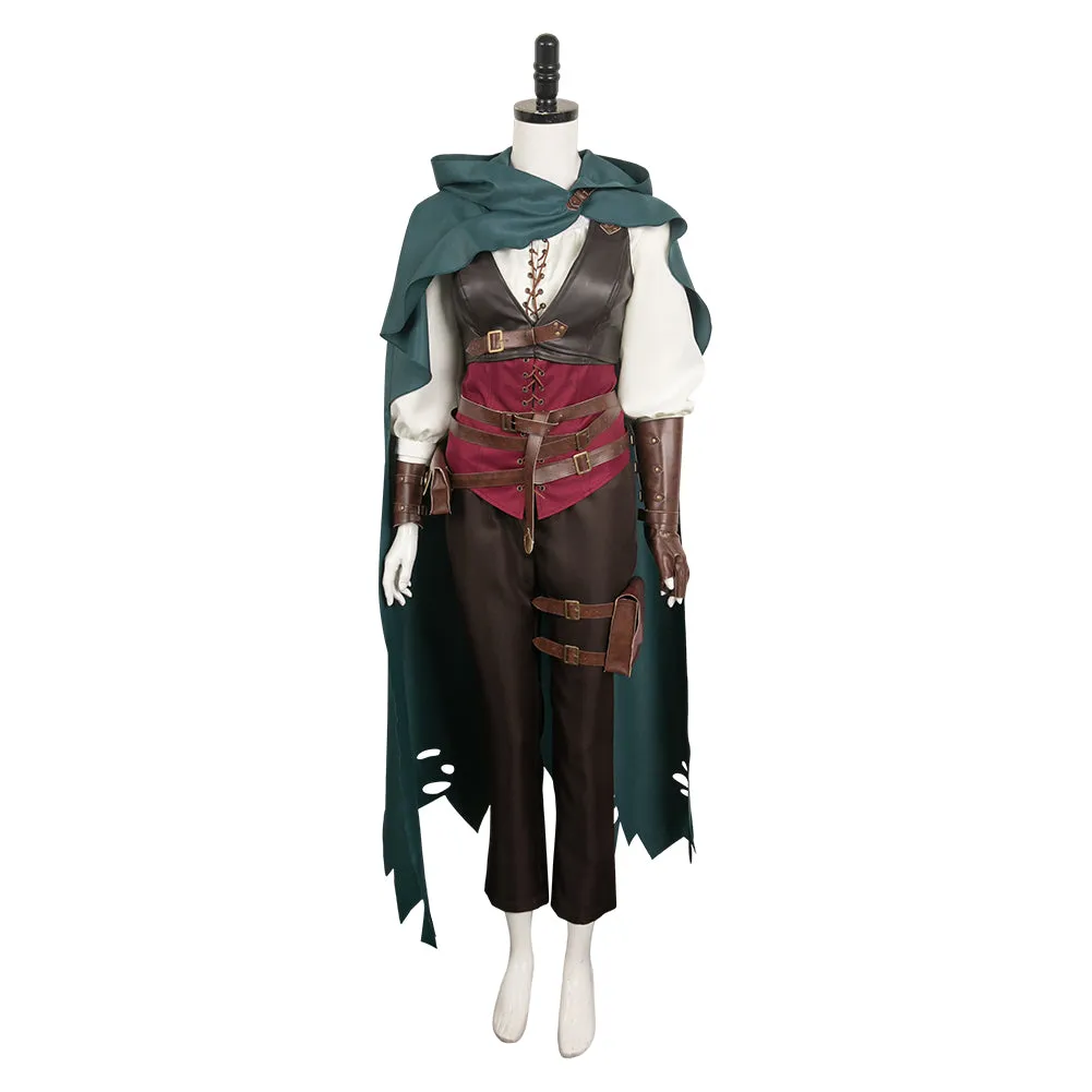 Dragon's Dogma Ulrika Women Brown Outfit Party Carnival Halloween Cosplay Costume