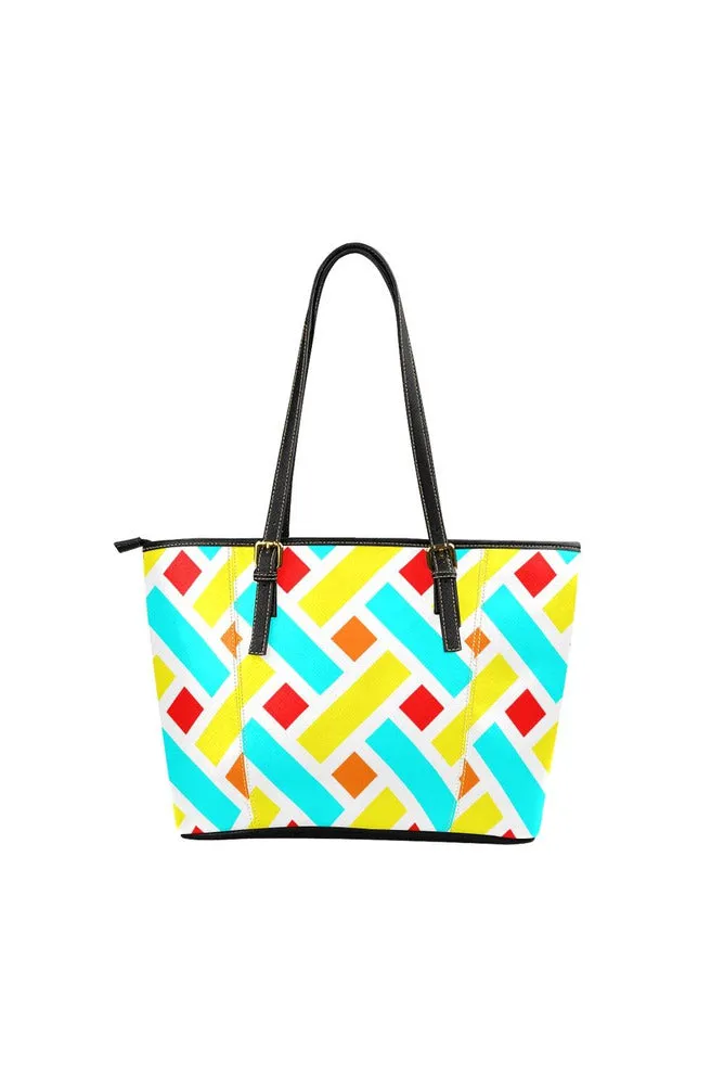 Easter Colored Tote Bag Leather Tote Bag/Large (Model 1640)