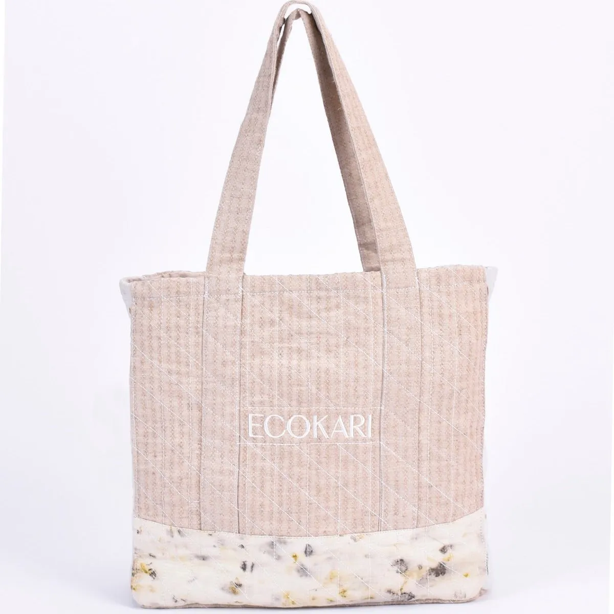 Eco-Tote Printed Bag | Beige & White