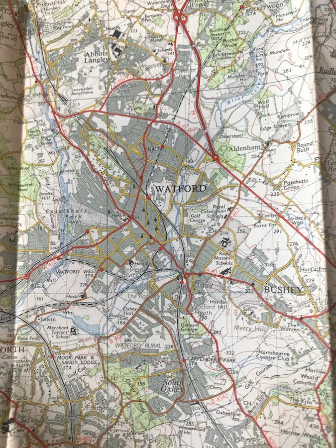 Fascinating 1940s and 50s ORDNANCE SURVEY MAPS of N.W. LONDON, Middlesex   Hertfordshire 1" to 1 Mile