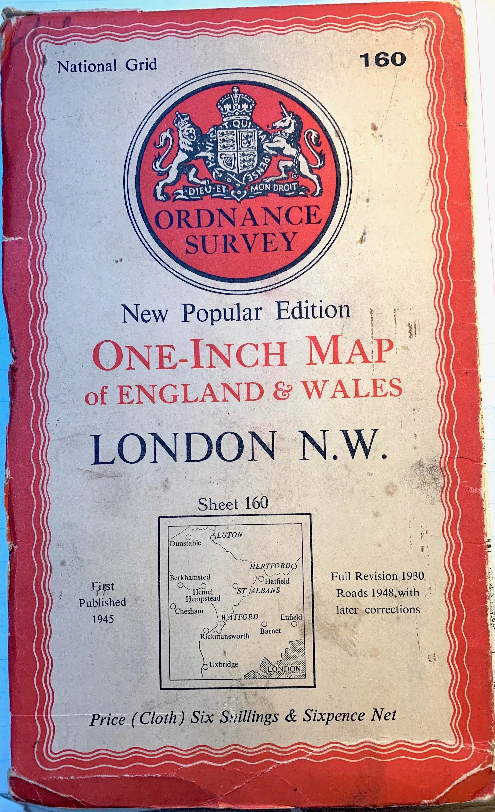 Fascinating 1940s and 50s ORDNANCE SURVEY MAPS of N.W. LONDON, Middlesex   Hertfordshire 1" to 1 Mile