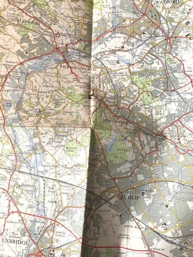 Fascinating 1940s and 50s ORDNANCE SURVEY MAPS of N.W. LONDON, Middlesex   Hertfordshire 1" to 1 Mile