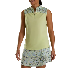 FootJoy Women's Sleeveless Color Block Polo- Yellow