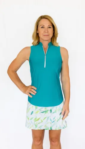 Frontline 2.0 Silver Zip Sleeveless Top - Ocean