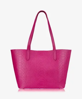 GiGi New York - Teddie Tote Peony Embossed Python Leather