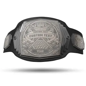 Golf Champion 6lb Engraved Championship Belt - Gunmetal Gray