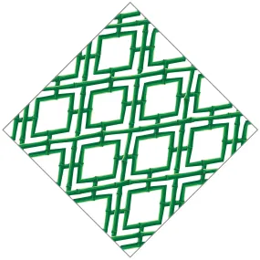 Green Bamboo Lattice Paper Cocktail Napkin | Pack of 20