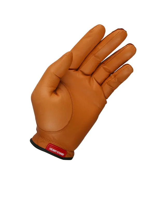 HENRY STUART Skin Fit Natural Sheepskin Color Golf Gloves - Orange