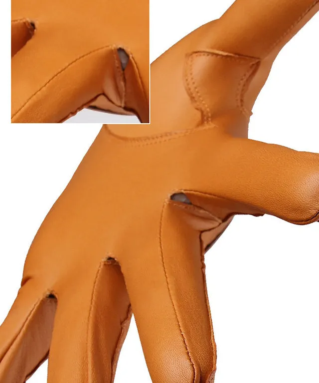 HENRY STUART Skin Fit Natural Sheepskin Color Golf Gloves - Orange