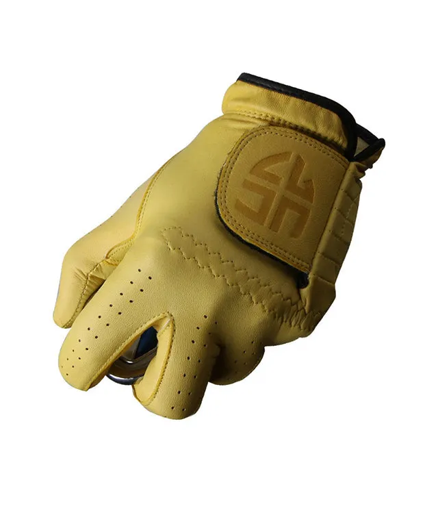 HENRY STUART Skin Fit Natural Sheepskin Color Golf Gloves - Yellow