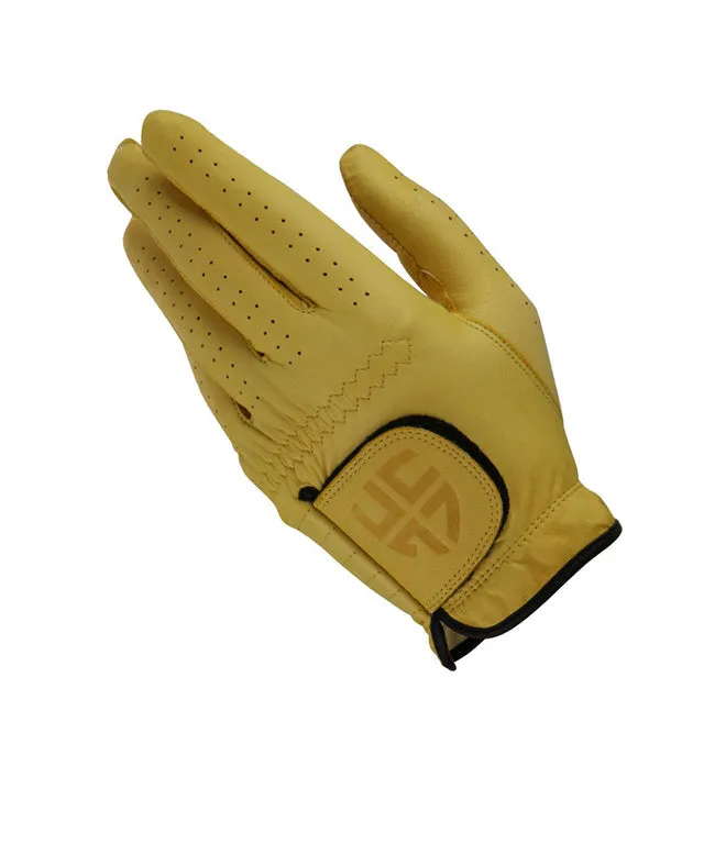 HENRY STUART Skin Fit Natural Sheepskin Color Golf Gloves - Yellow