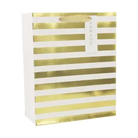 Hot Stamp Gold Stripe Gift Bag - 26cm x 32cm x 12cm