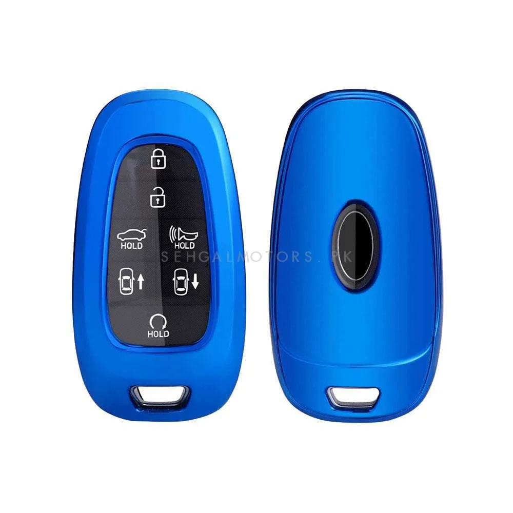 Hyundai Sonata Silicone Protection Key Cover Blue - Model 2021-2024