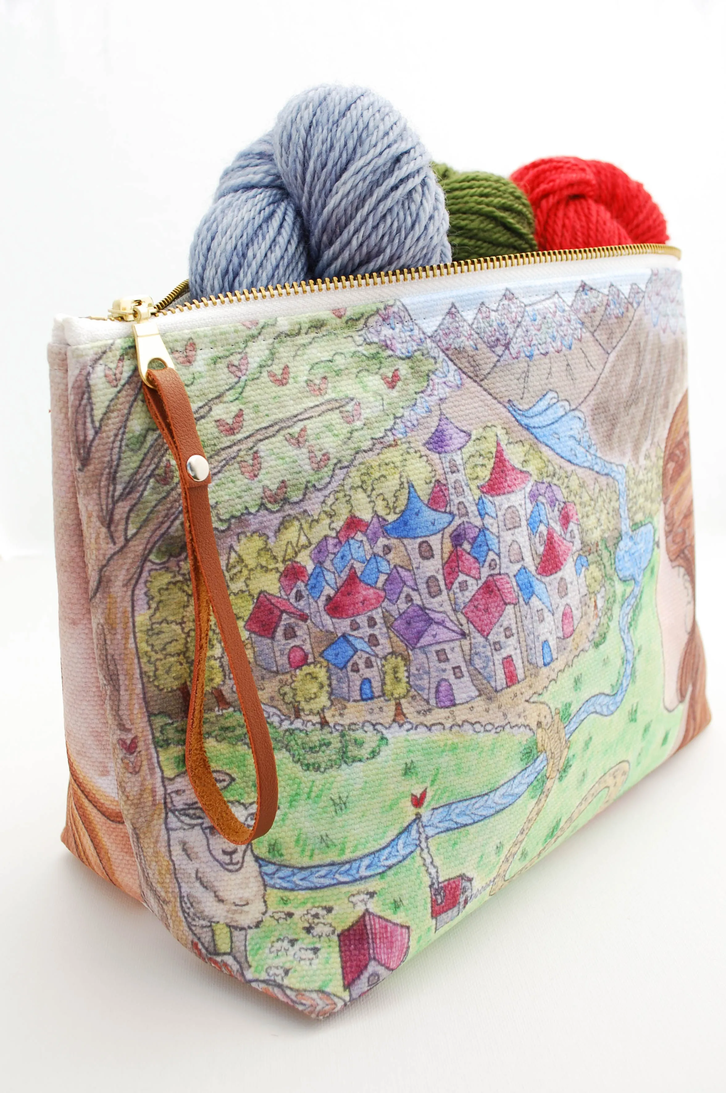 Illustrated Project Bag for Knitting, Crafts: "The Hidden Valley" from Story Maker