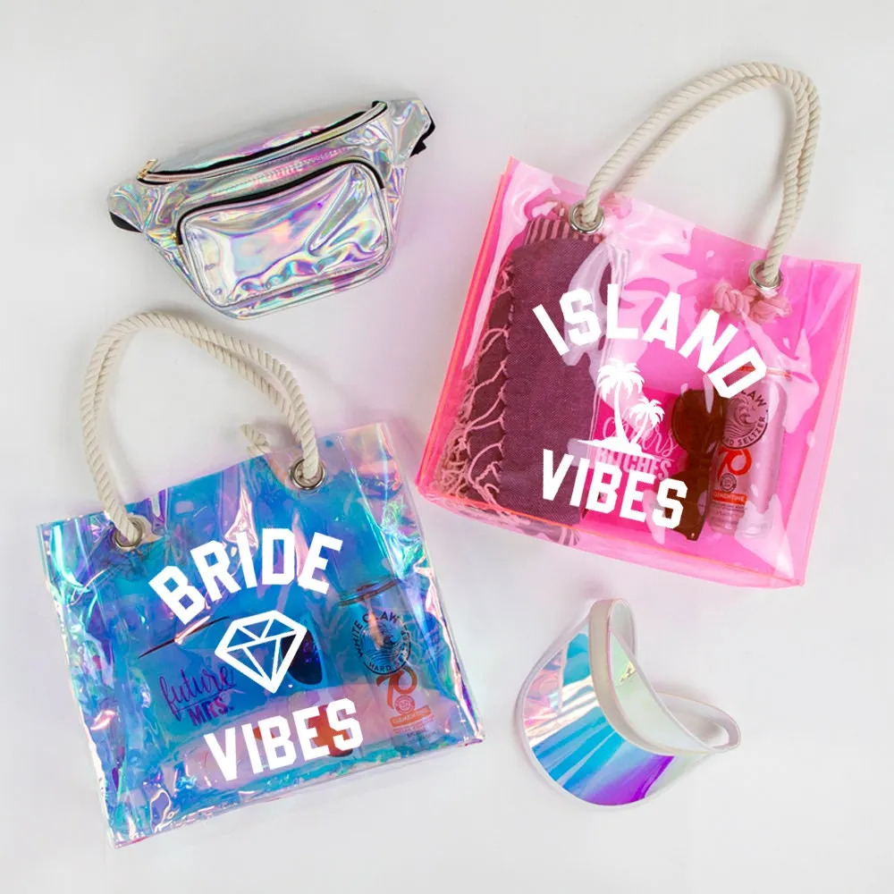 Island Vibes Bachelorette Tote Bag, Bride Vibes Personalized Tote Bag