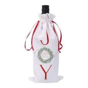 Joy to the World Christmas Cotton Wine Bottle Bag