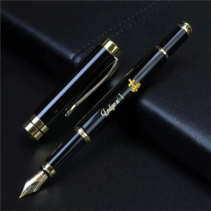 Knights Templar Commandery Pen - Black & Gold