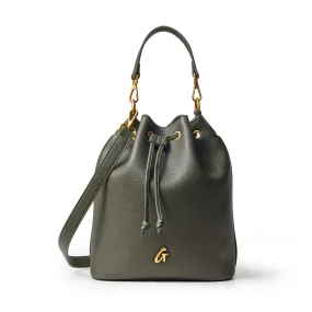 LARGE PEBBLE BUCKET BAG - OLIVE GREEN