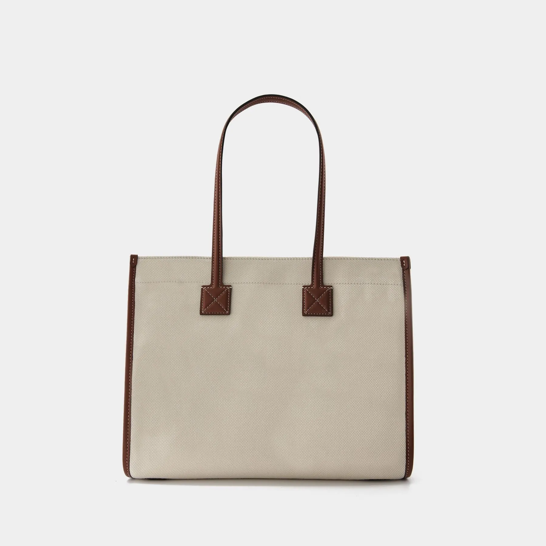 Ll Sm Pocket Dtl Ll6 Tote Bag - Burberry -  Natural/Tan - Cotton