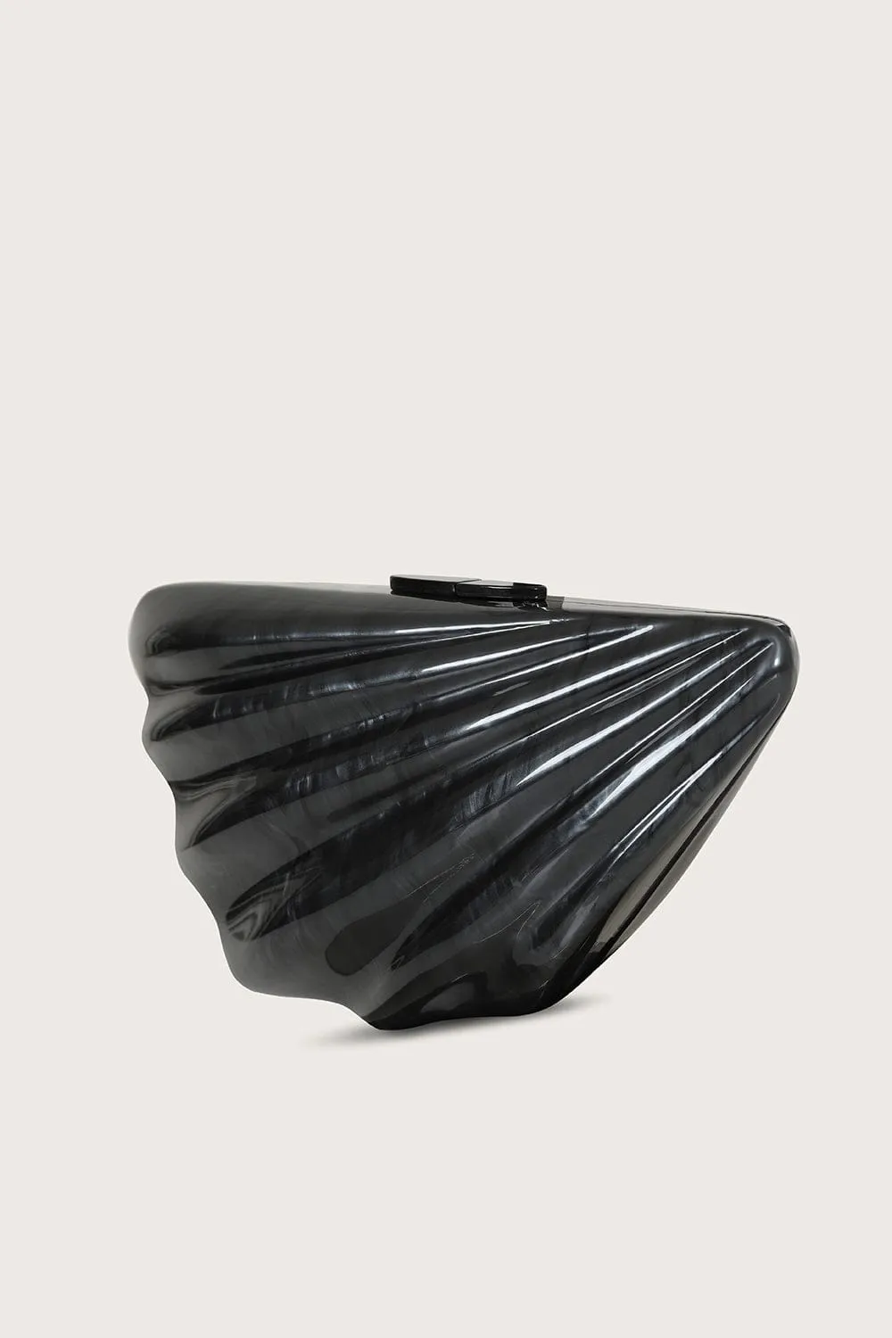 LOTTIE Acrylic Shell Clutch Bag in Black