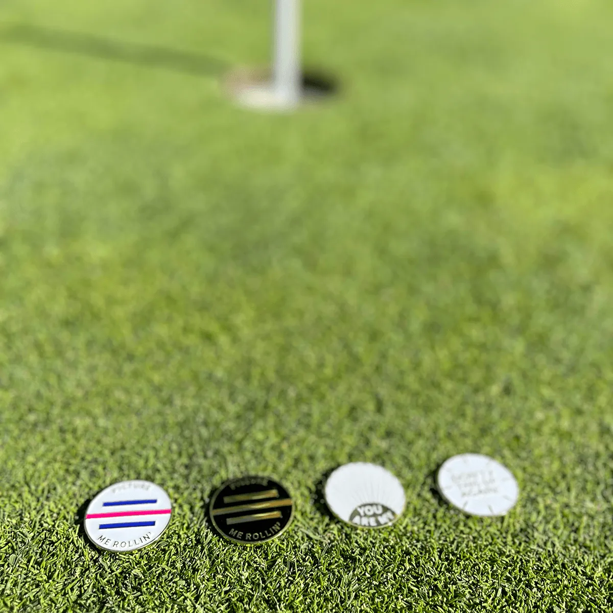 Make More Putts Alignment Golf Ball Marker Collection (set of 4)