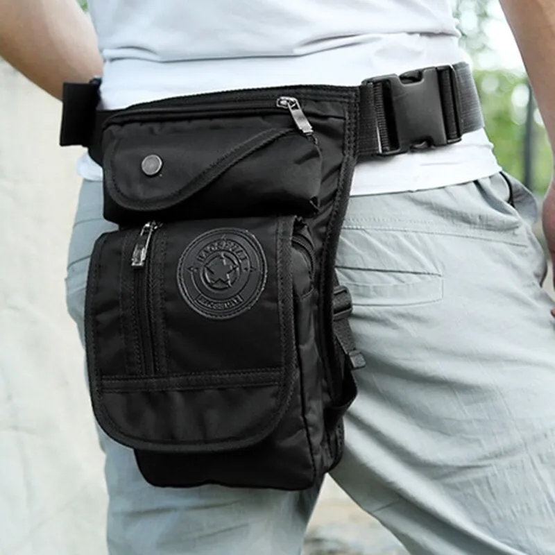 Men Multifunctional Fashion Nylon Leg Pouch For Travel Sports Waist Bag