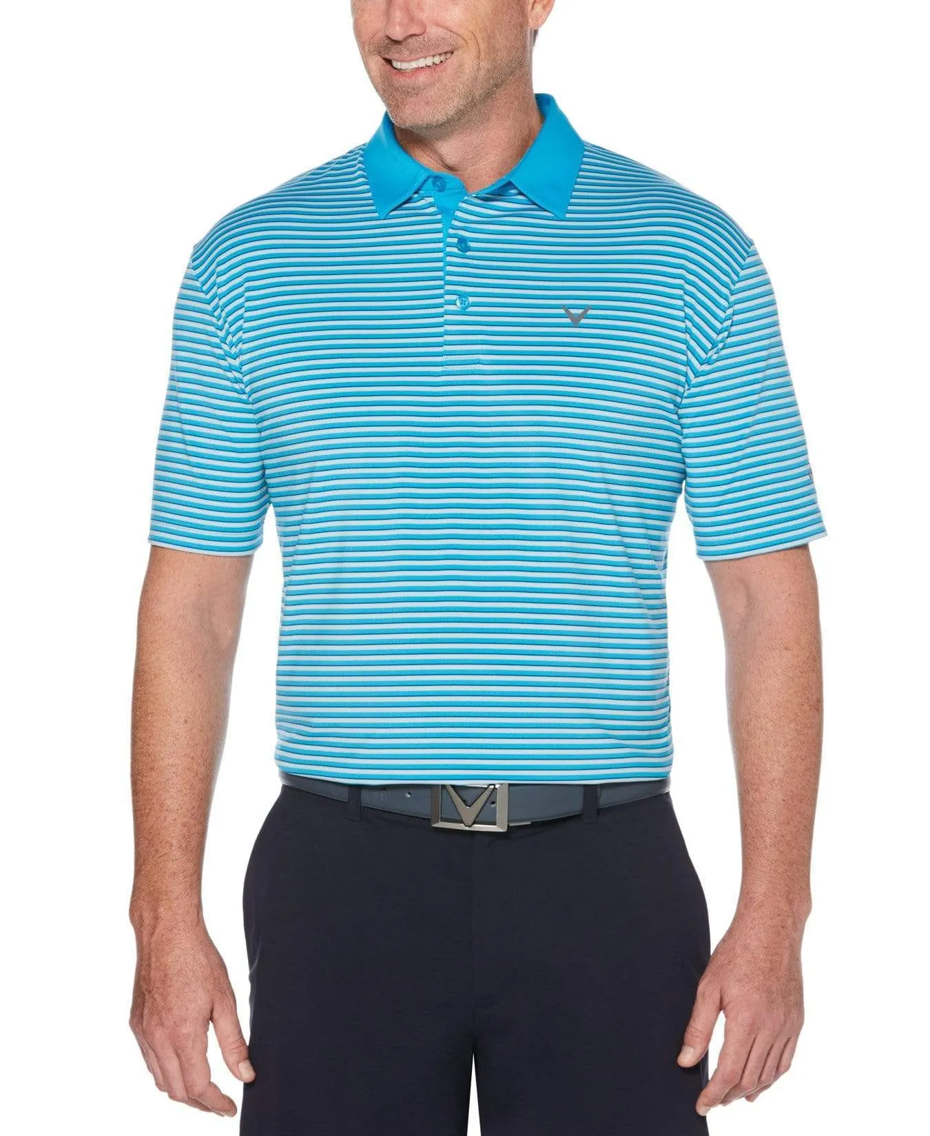 Mens 3-Color Stripe Polo