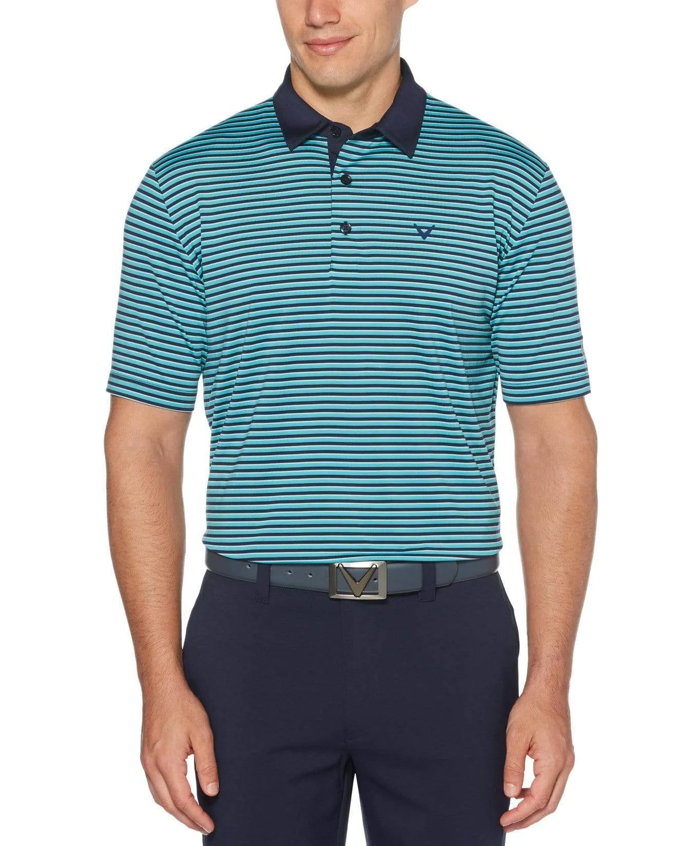 Mens 3-Color Stripe Polo