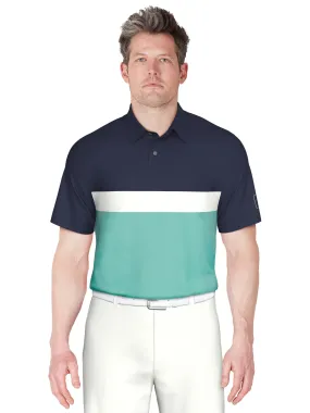 Men's Textured Color Block Golf Polo