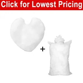 Microfiber Pillow Shell / Cover - 16" Heart Shaped for printing and sublimation   1 LB Stuffing