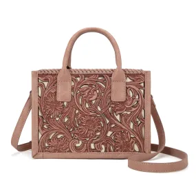 Mini Tooled Tote - Pink