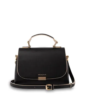 Mocha Daisy Top Handle Crossbody Bag - Black