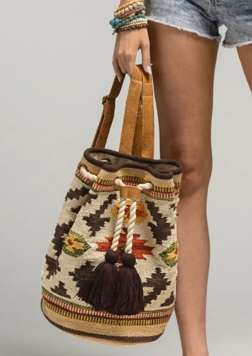 Mojave Tassel Tie Backpack with Suede Straps