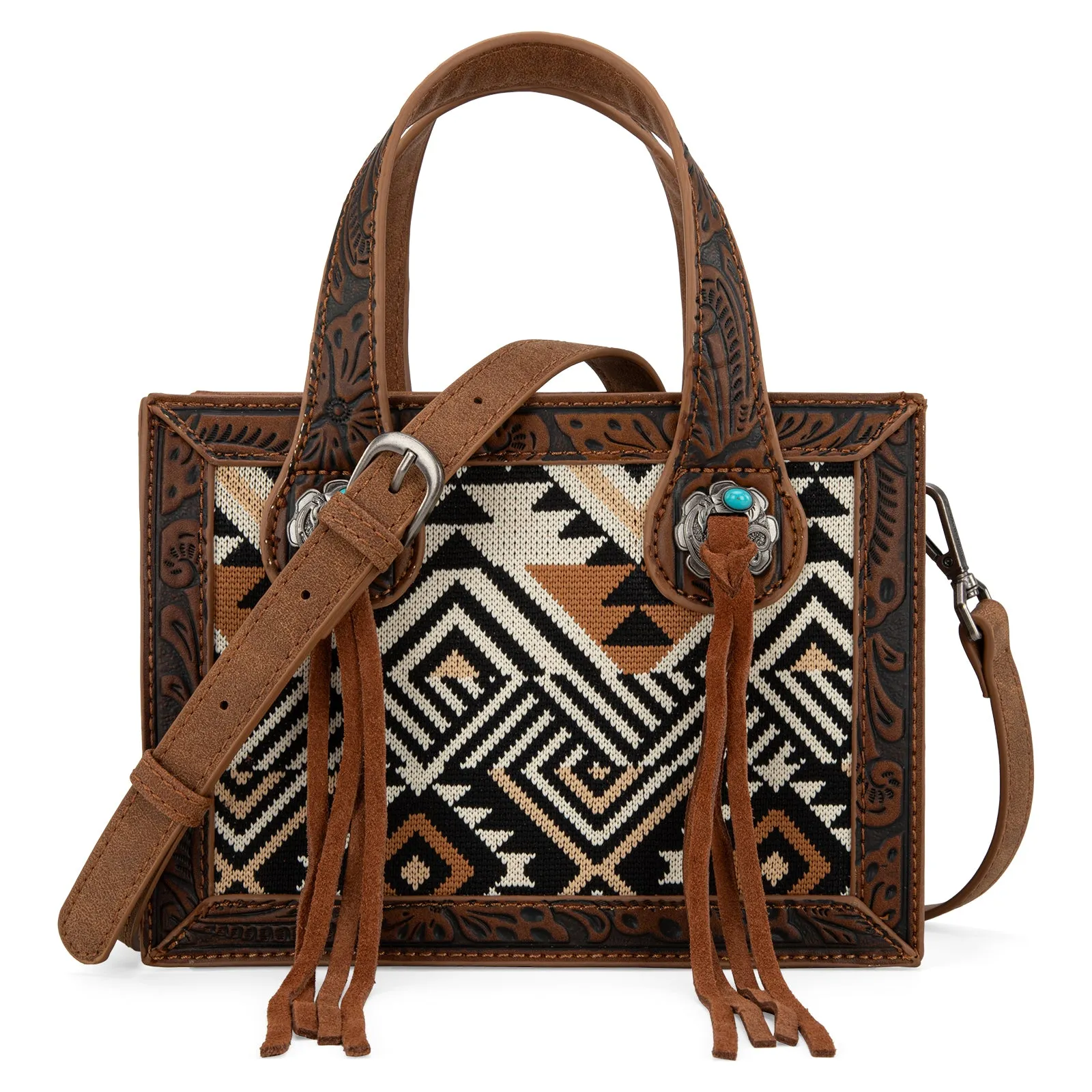 MW1292-8121  Montana West Aztec Tapestry Mini Tote/Crossbody