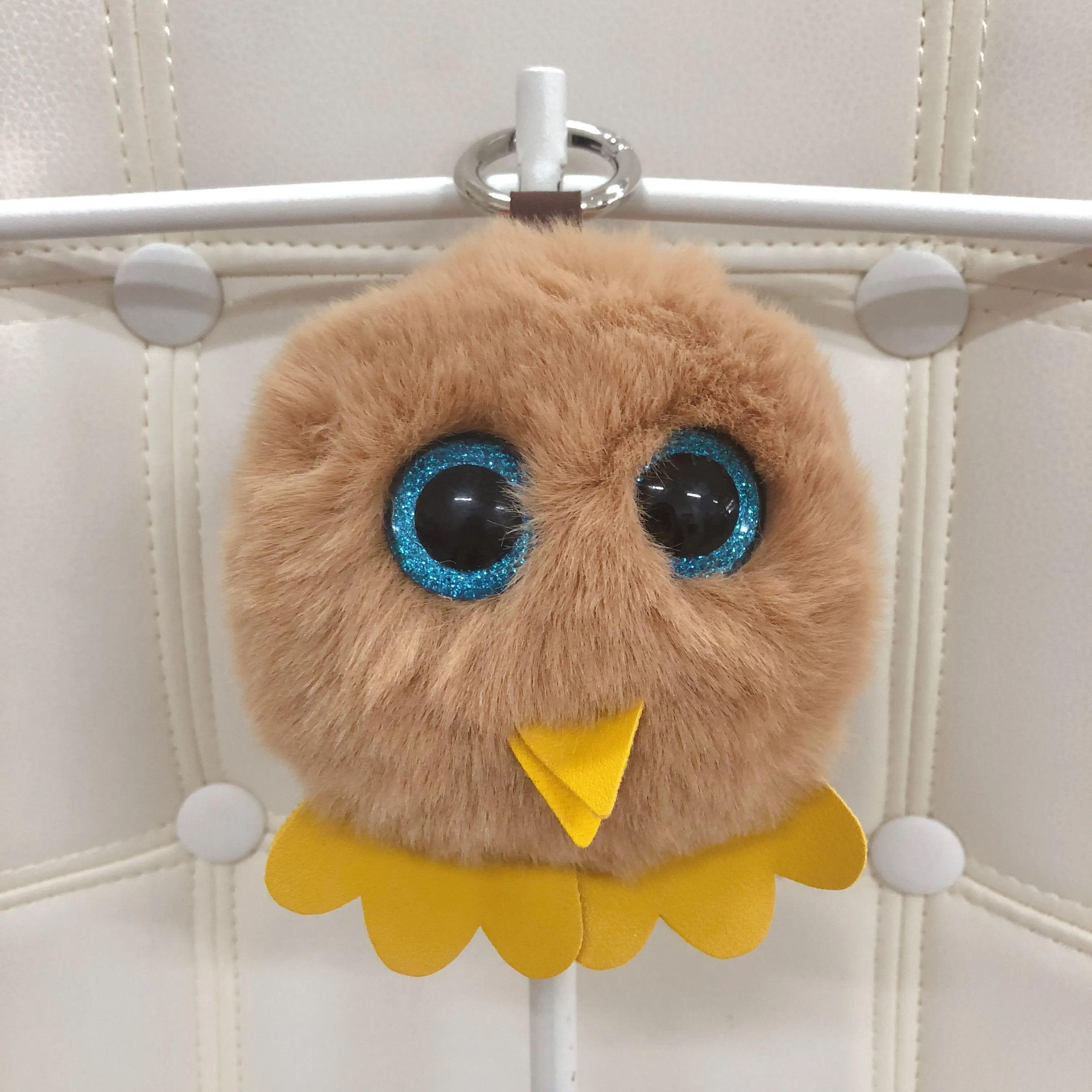 owl fur ball bag charm