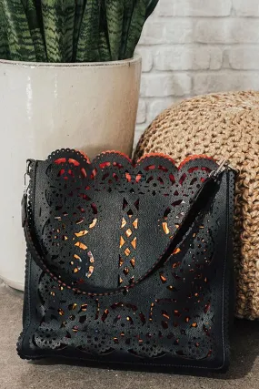 Paris Lace Tote in Black