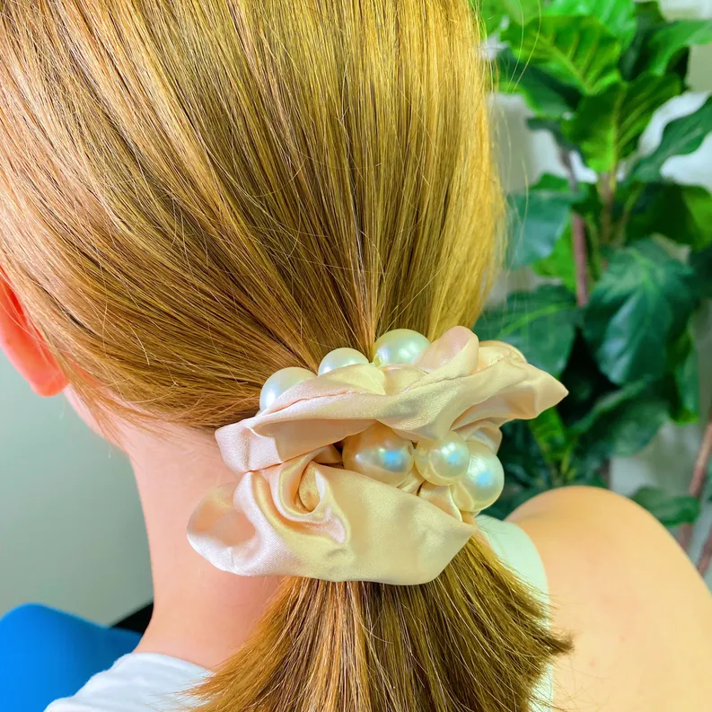 Pearl & Satin Scrunchie