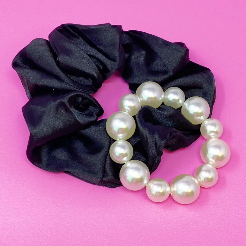 Pearl & Satin Scrunchie