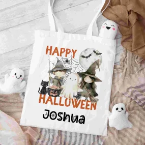 Personalised Children's Halloween Trick or Treat Bag – Customised Candy Tote for Spooky Fun