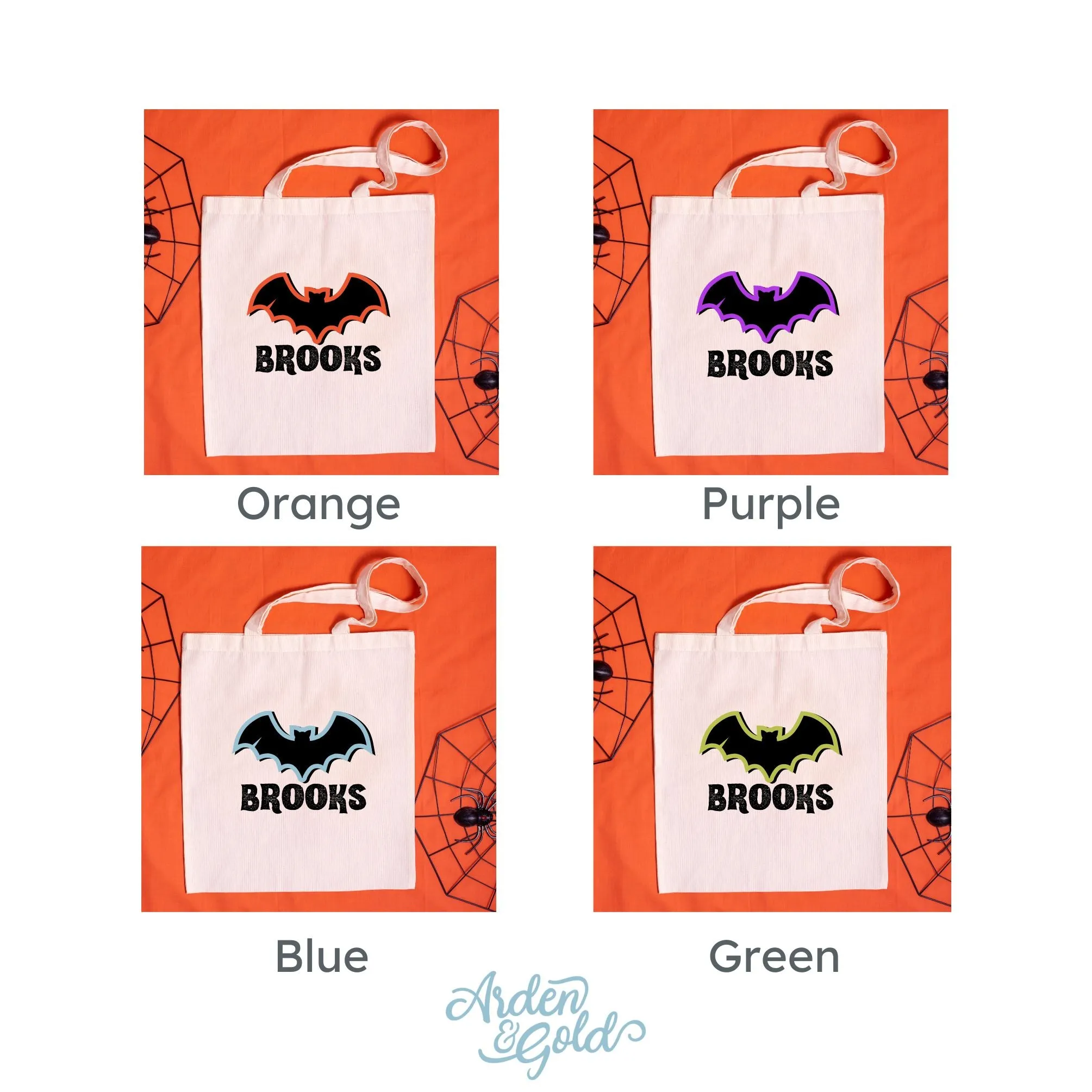 Personalized Halloween Spooky Bat Tote Bag