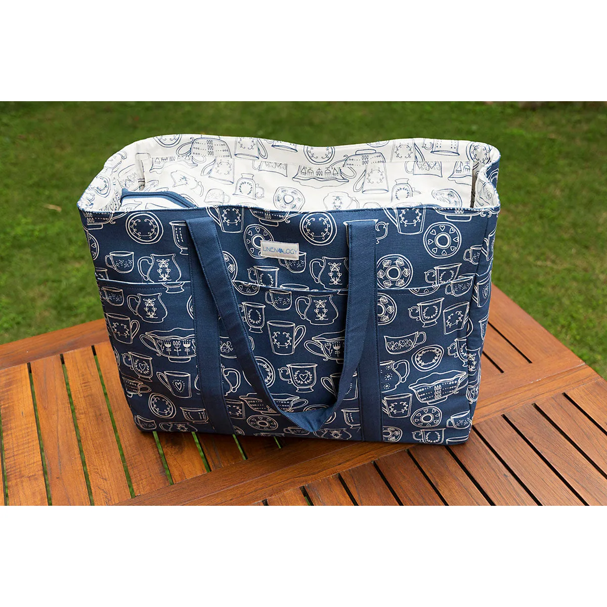 Picnic Bag - Cup & Saucer - Navy