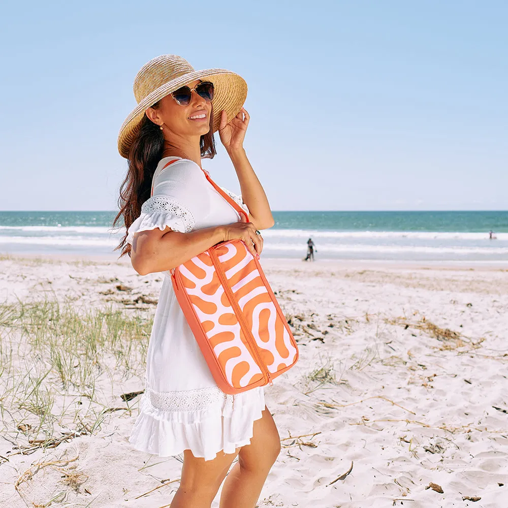 Picnic Bottle Bag - Red Squiggle