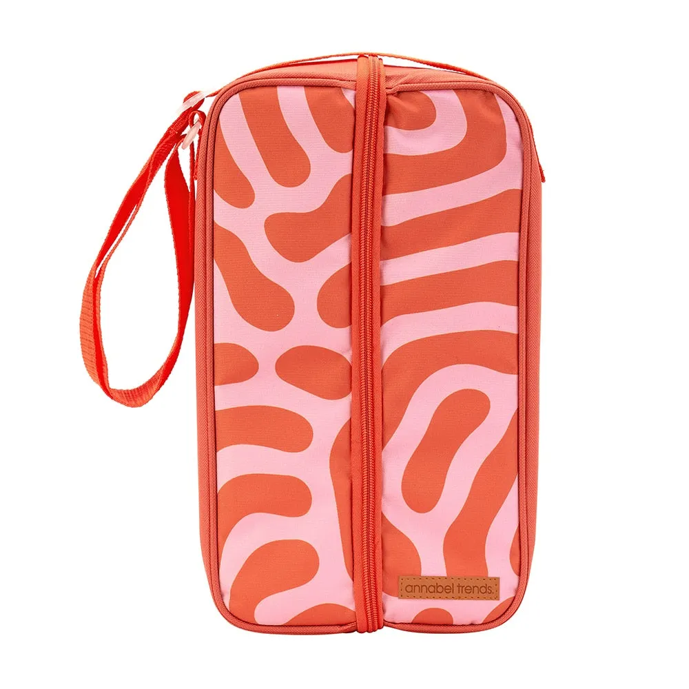 Picnic Bottle Bag - Red Squiggle