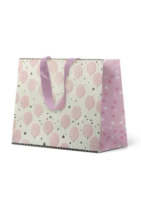 Premium Gift Bag Large: Embossed & Foiled Pink Balloons