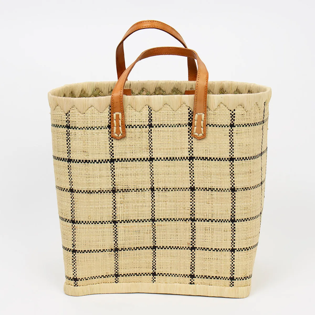 Raffia Bag Checked Medium