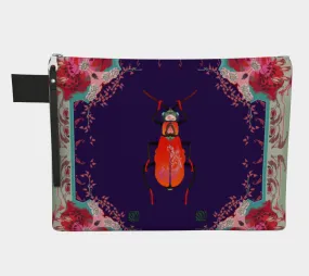 Red Beetle Nouveau Zipper Bag