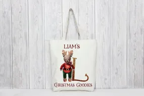 Reindeer Boy Christmas Bag