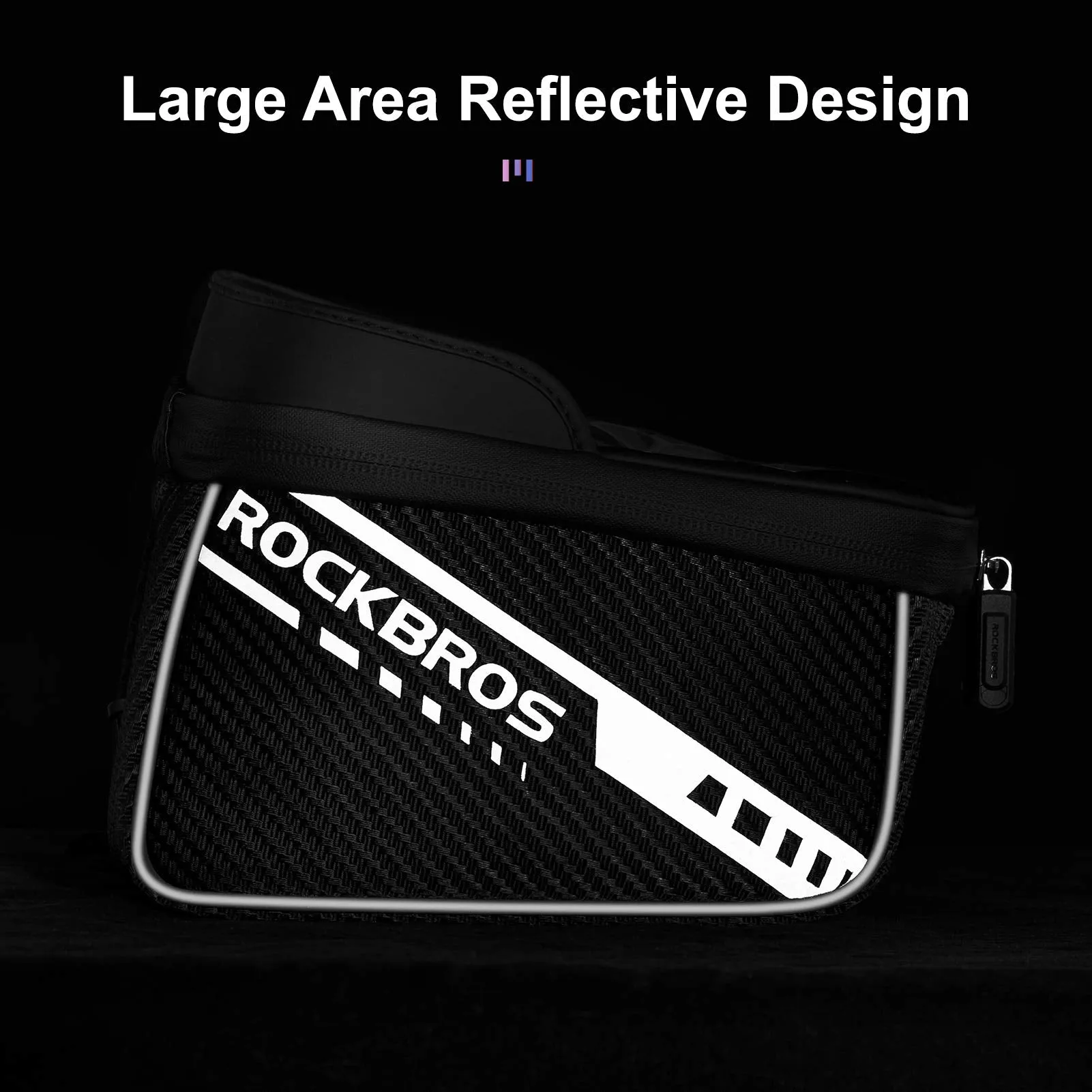 ROCKBROS Bike Phone Front Frame Bag Top Tube  Bicycle Handlebar Bag Below 7.2”